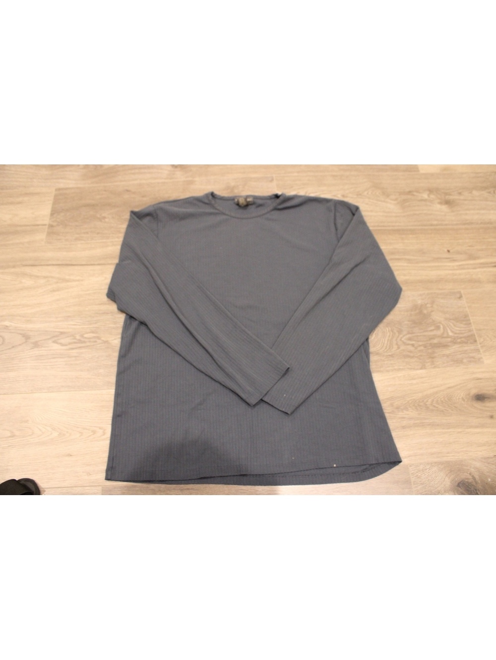 Banana Republic Stretch Long Sleeve Ribbed Shirt Size XL Blue with Minor Wear
